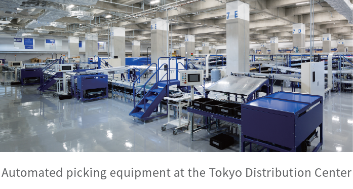 Automated picking equipment at the Tokyo Distribution Center