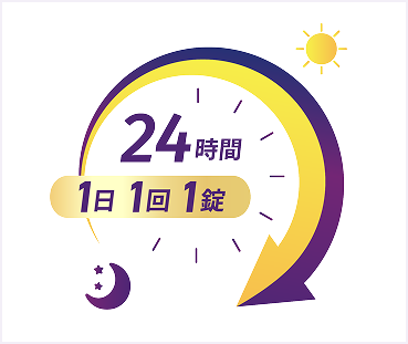 1日1回1錠で24時間効果が持続